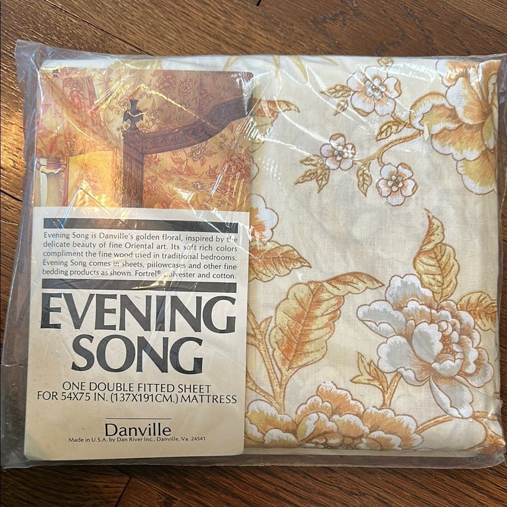 Vintage new in packaging Danville Evening‎ Song Fitted Sheet